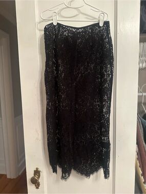 H&M Black Lace Midi Skirt